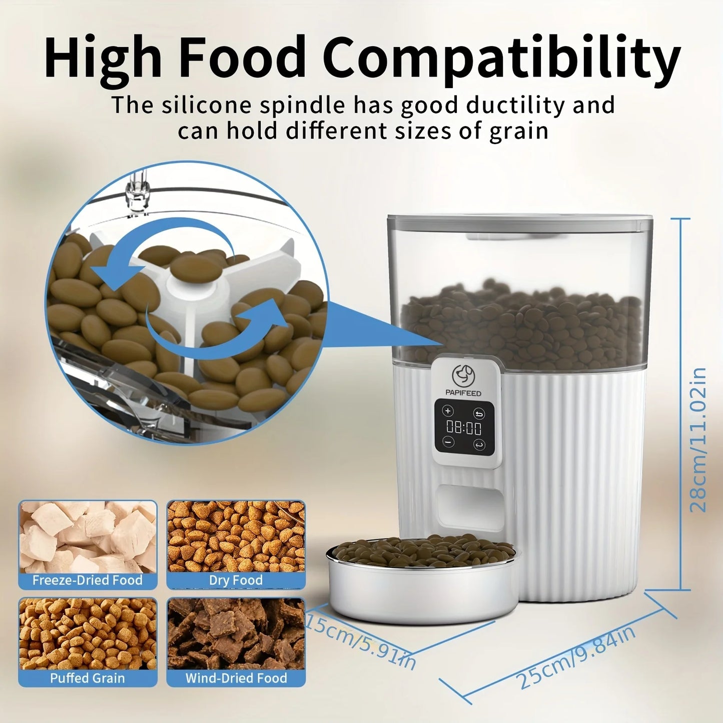 PAPIFEED cat automatic feeder dog fixed feeding machine cat food dog food wifi remote smart cat pet food dispenser (Copy) (Copy)